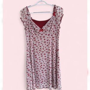 ROMWE Cherry print babydoll dress